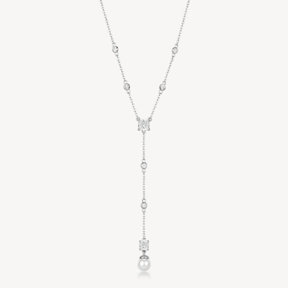 Brosway Collana Argento Perle e Cristalli Bianchi