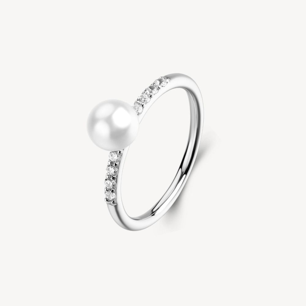 Brosway Anello Argento Perla e Zirconi Bianchi Fancy