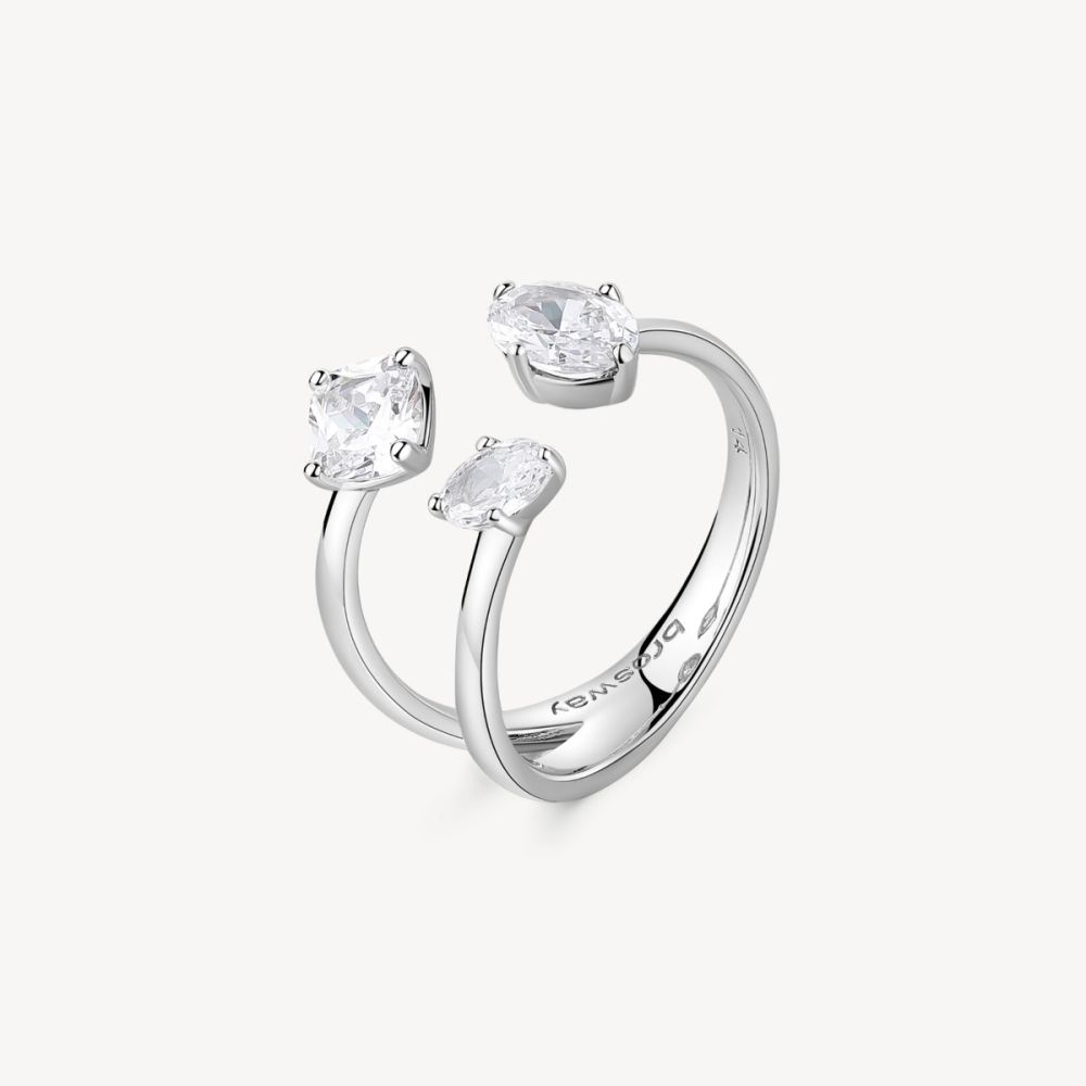 Brosway Anello Regolabile Argento Cubic White Fancy