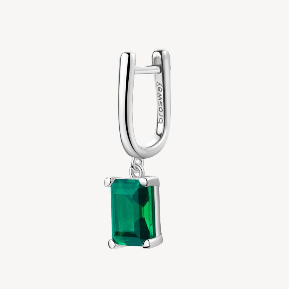 Brosway Orecchino Argento Baguette Cubic emerald Fancy