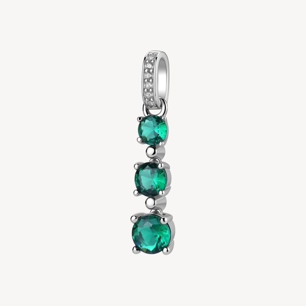 Brosway Pendente Argento Zirconi Smeraldo e Bianchi Fancy
