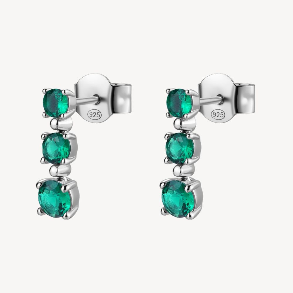 Brosway Orecchini Argento Zirconi Smeraldo Fancy