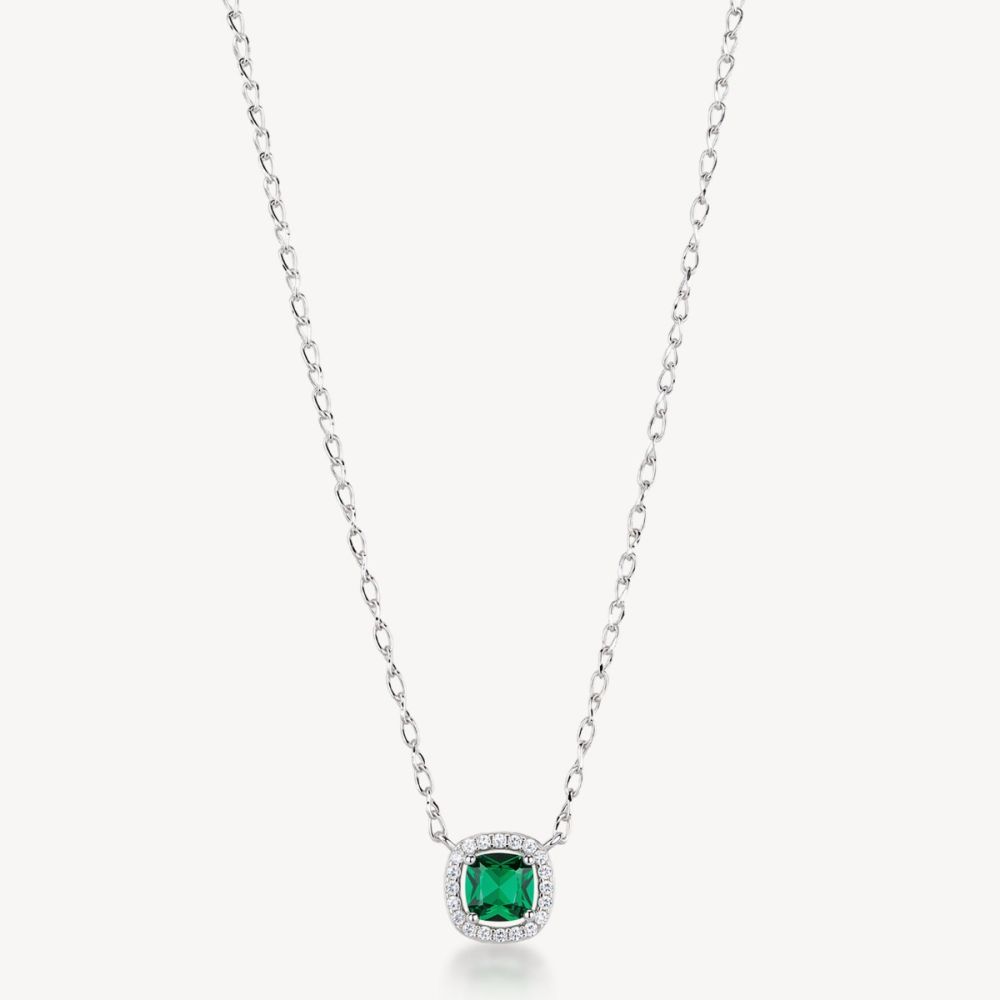 Brosway Collana Argento Zircone Smeraldo Fancy