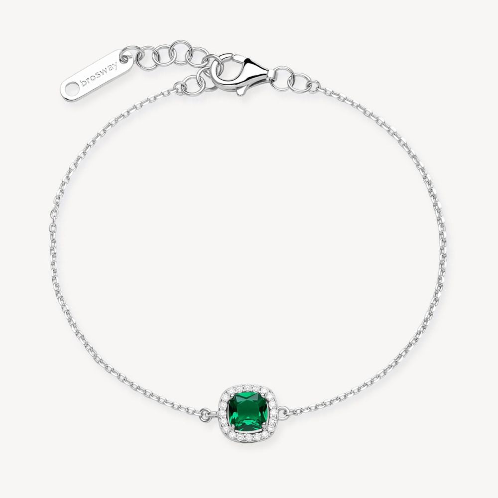 Brosway Bracciale Argento Zircone Smeraldo Fancy
