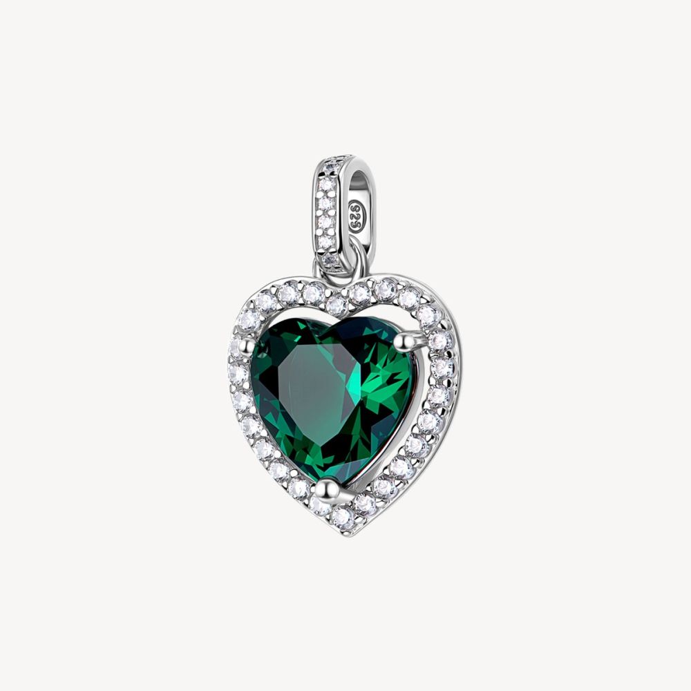Brosway Pendente Argento Cuore Smeraldo e Zirconi Fancy