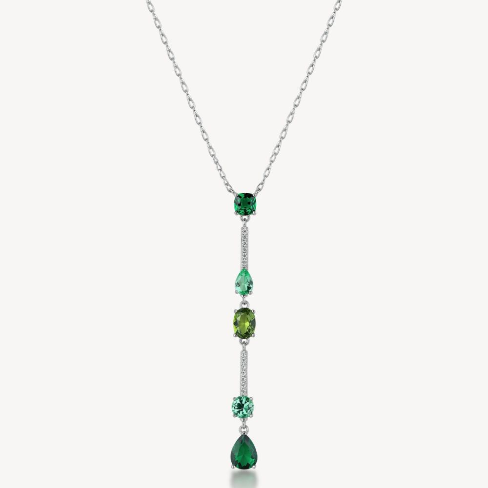Brosway Collana Argento Zirconi Verdi e Bianchi Fancy