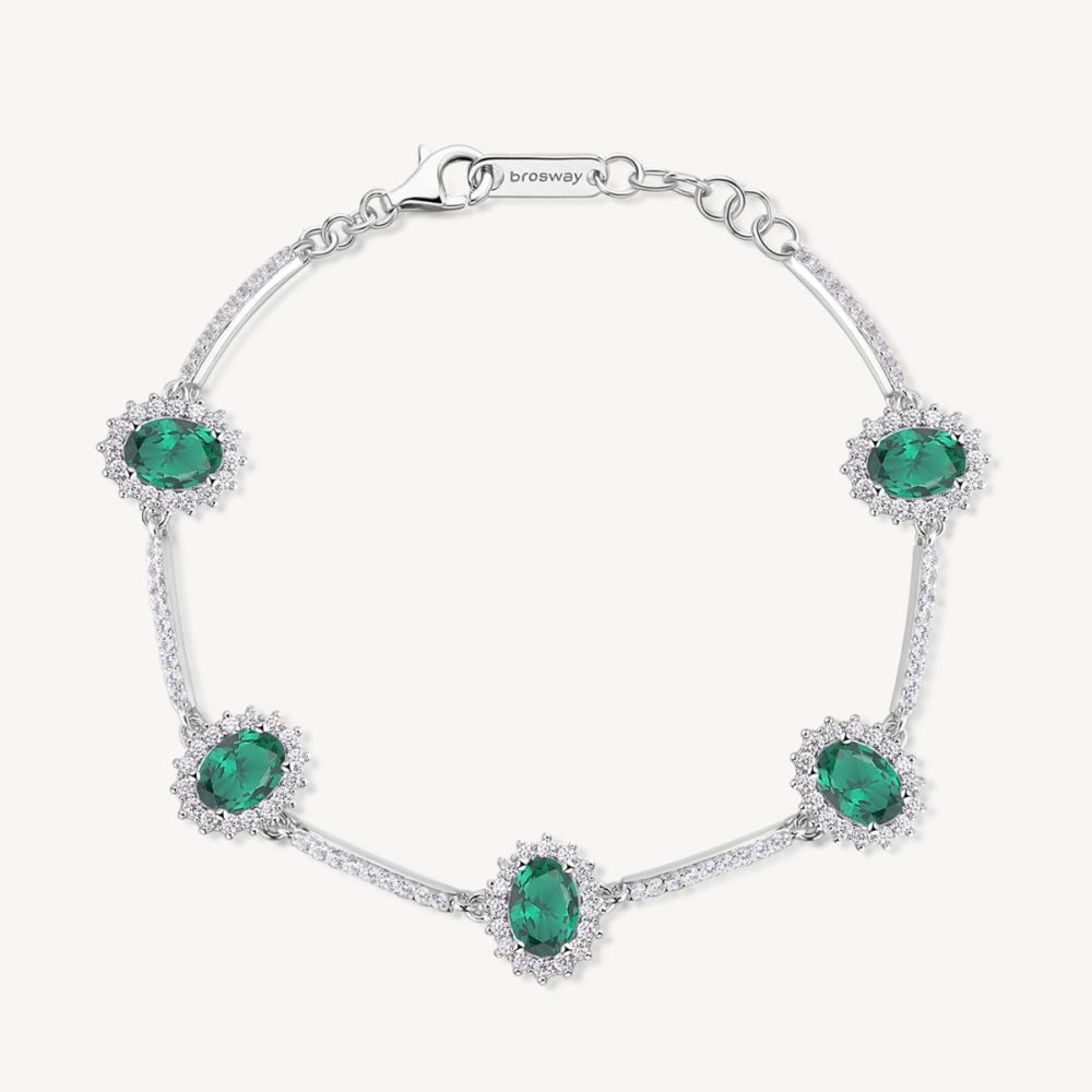 Brosway Bracciale Argento Cristalli Smeraldo Fancy