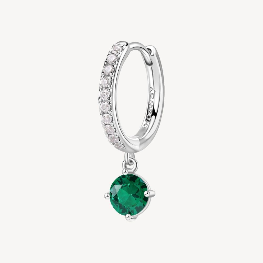 Brosway Mono Orecchino Cerchietto Argento Verde Fancy