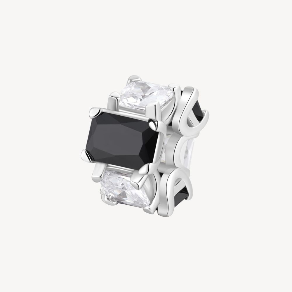 Brosway Charm Argento Square Cubic Neri Fancy