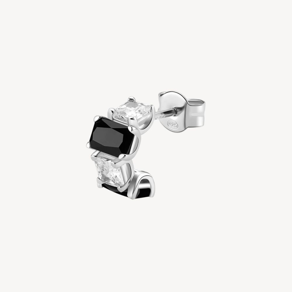 Brosway Orecchino Argento Square Cubic Neri Fancy