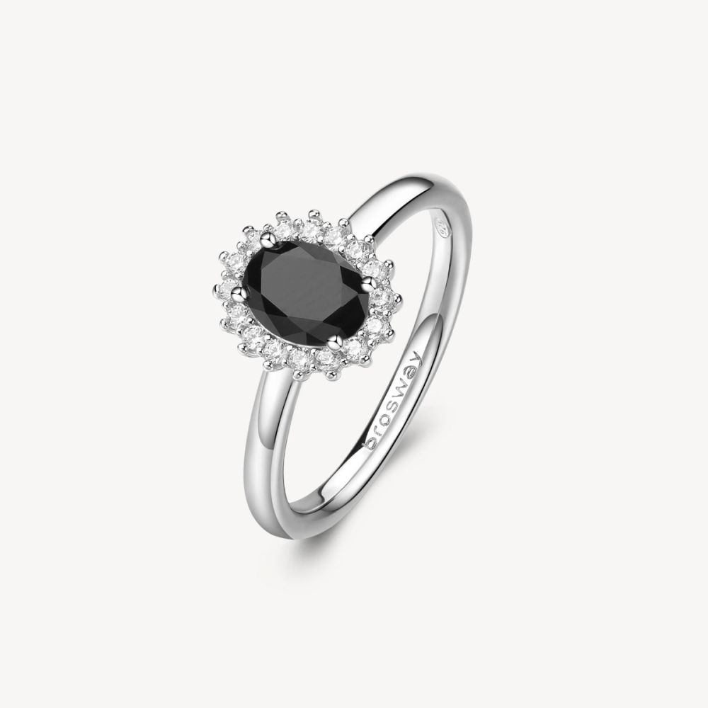 Brosway Anello Kate Argento Cristallo Nero Fancy