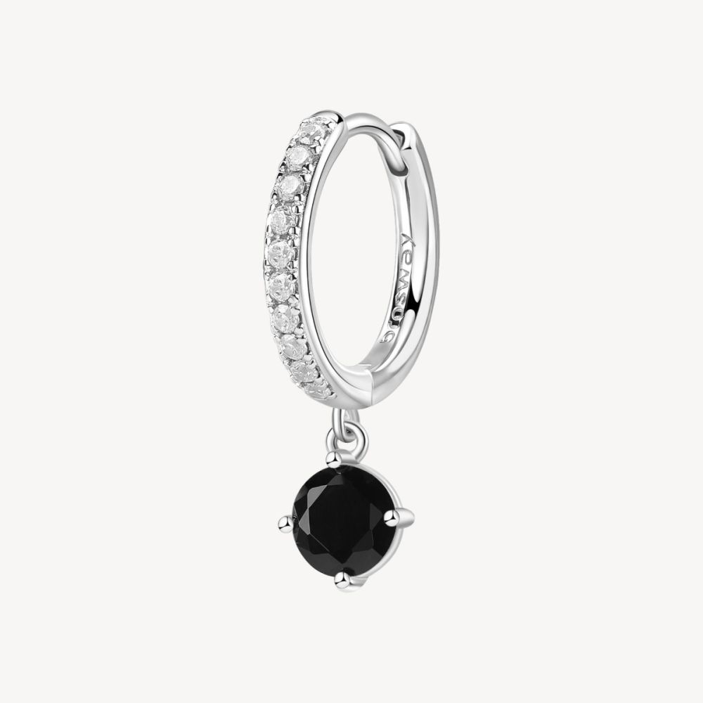 Brosway Mono Orecchino Cerchietto Argento Nero Fancy