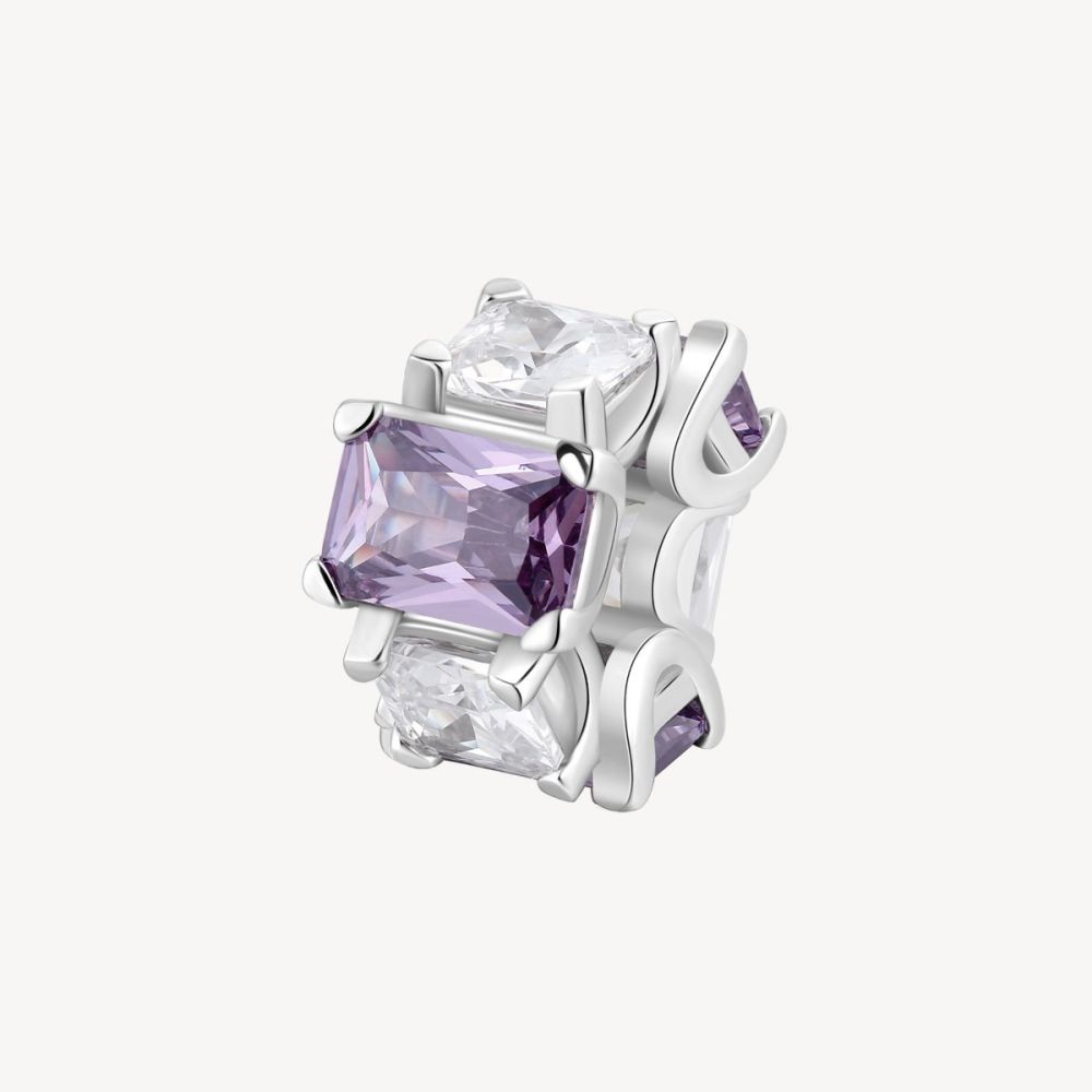Brosway Charm Argento Square Cubic Amethyst Fancy