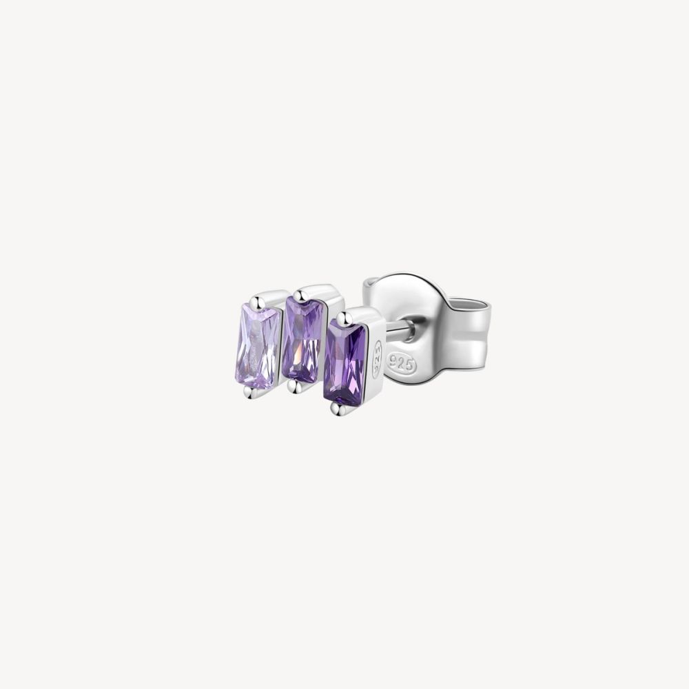 Brosway Orecchino Argento Baguette Cubic Amethyst Fancy