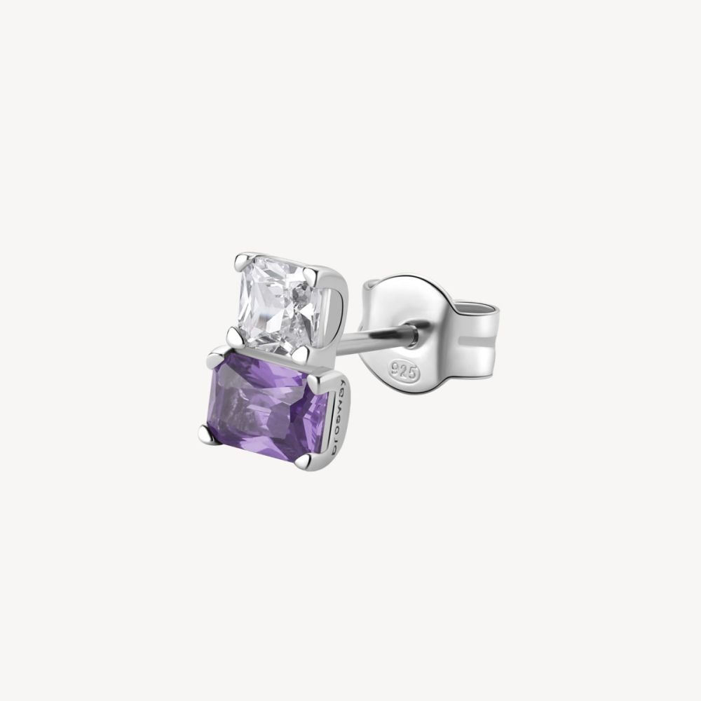Brosway Orecchino Argento Baguette Amethyst Fancy