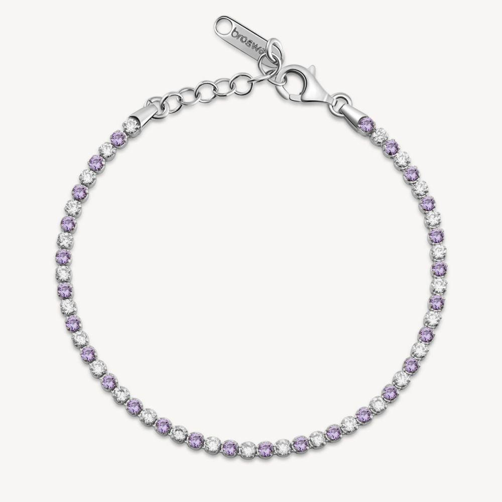 Brosway Tennis Argento Zirconi Ametista e Bianchi Fancy