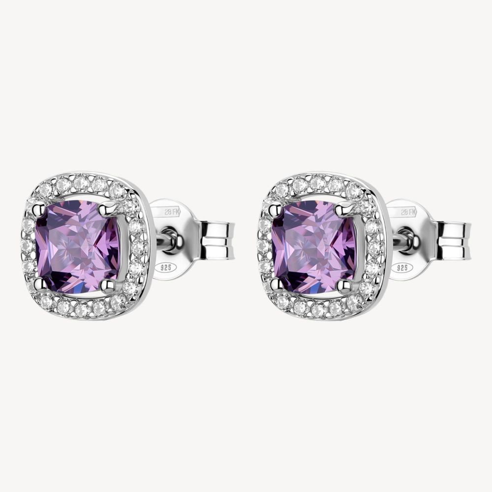 Brosway Orecchini Argento Zircone Ametista Fancy