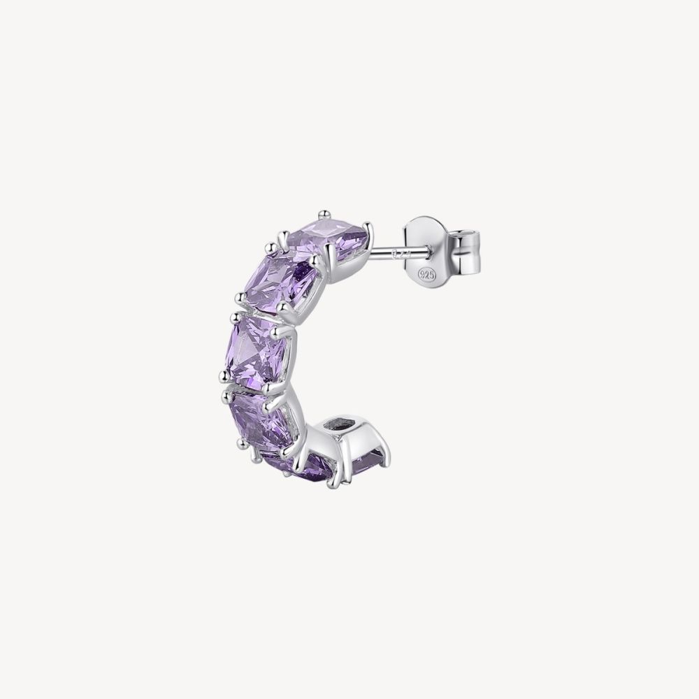 Brosway Orecchino Argento Cushion Cubic Amethyst Fancy