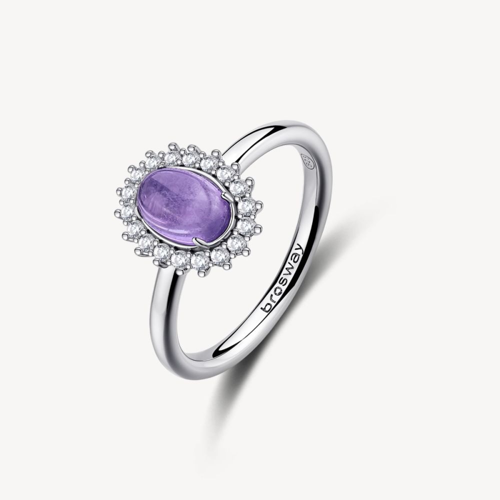 Brosway Anello Argento Ametista e Zirconi Fancy