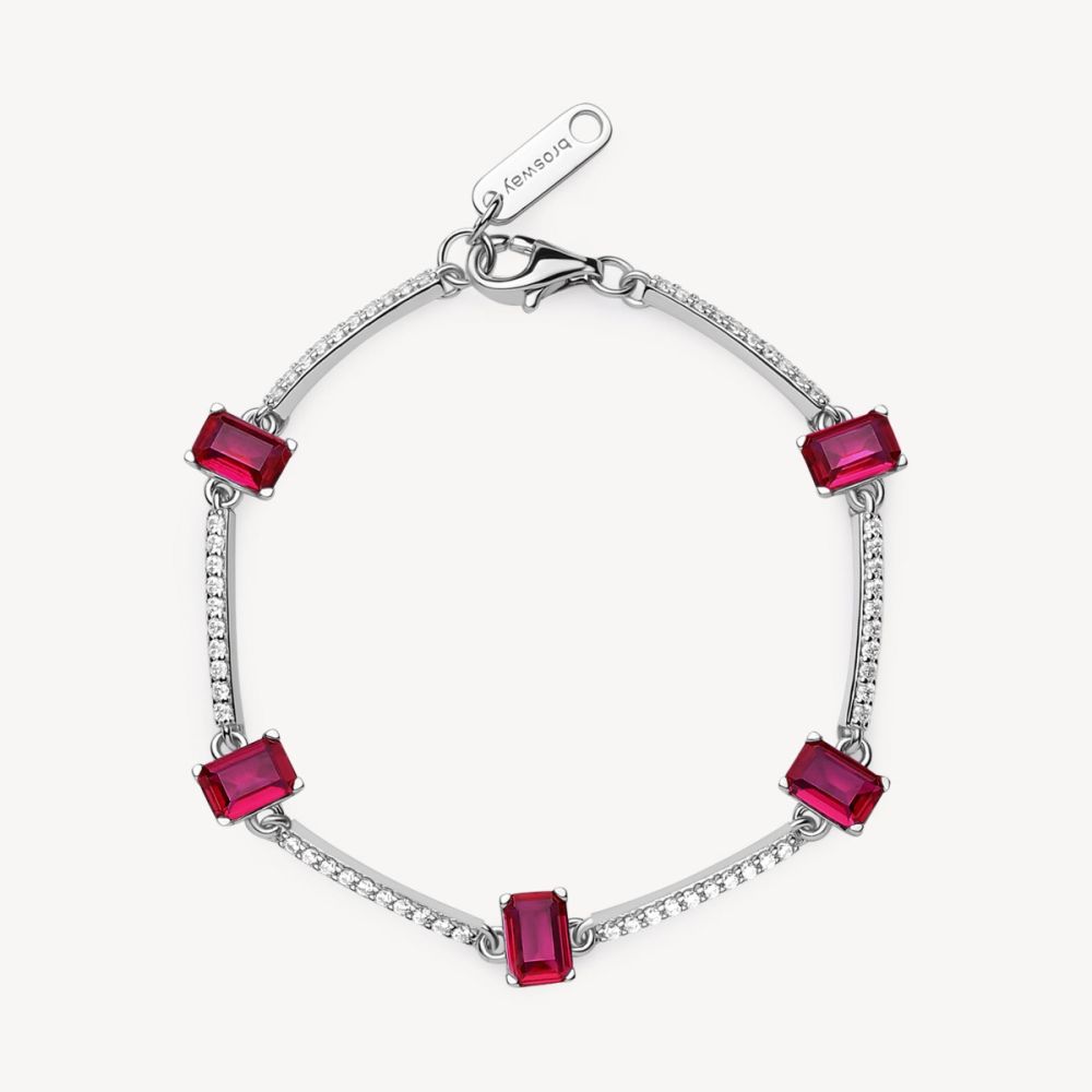 Brosway Bracciale Argento Baguette Cubic Ruby Fancy