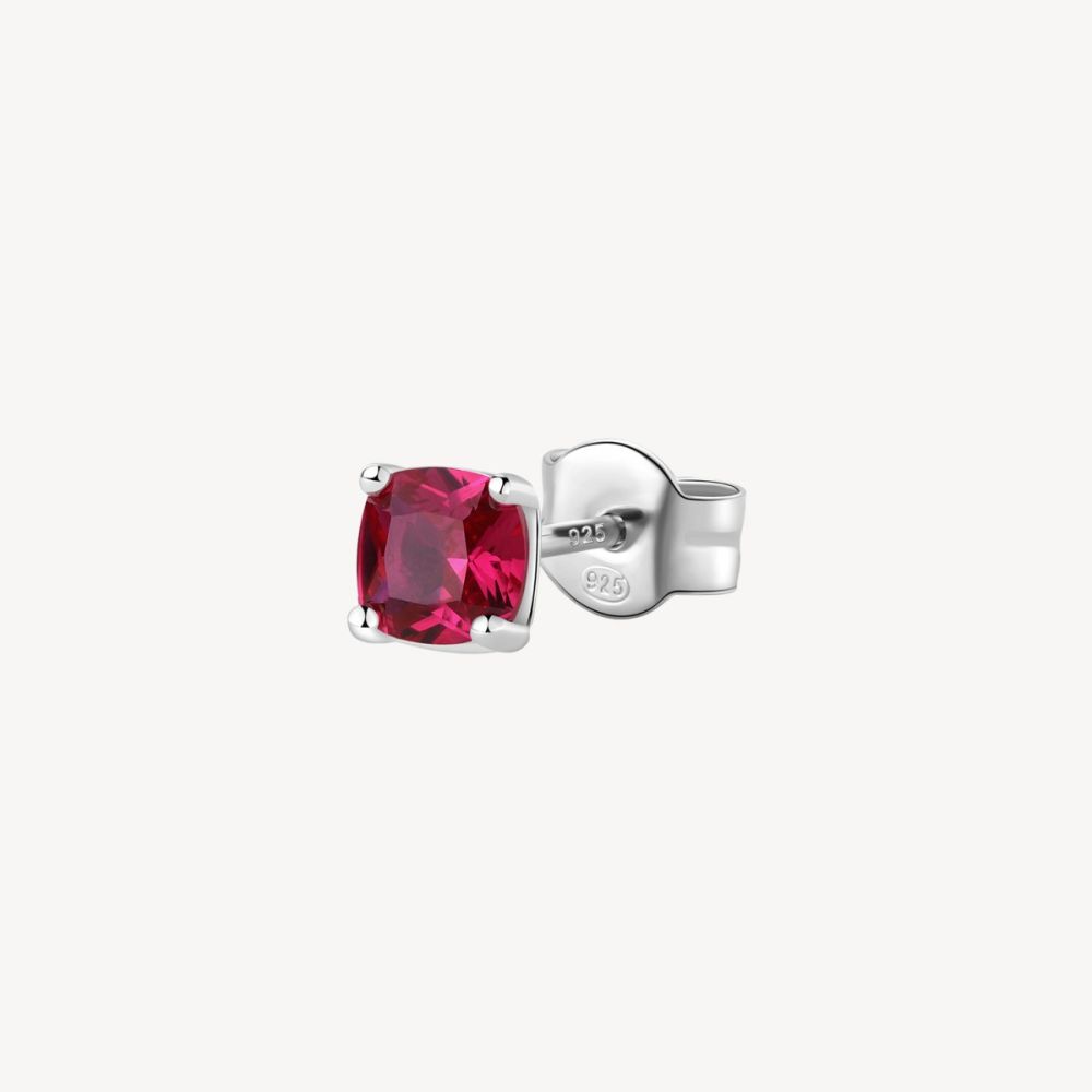 Brosway Orecchino Argento Cushion Cubic Ruby Fancy