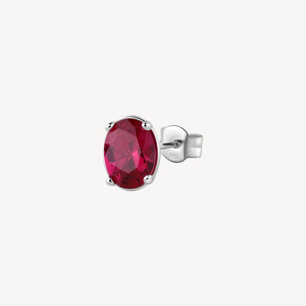 Brosway Orecchino Argento Oval Cubic Ruby Fancy