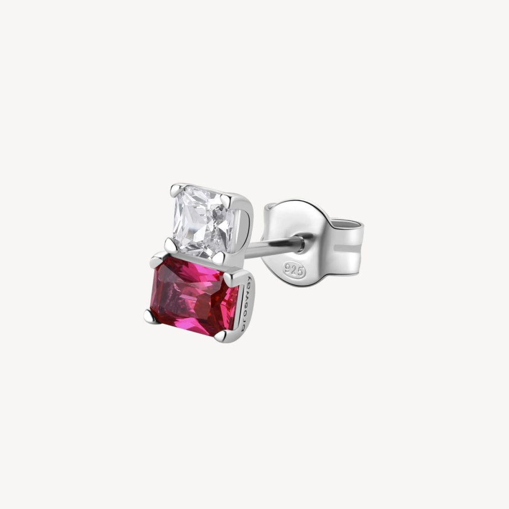 Brosway Orecchino Argento Baguette Ruby Fancy