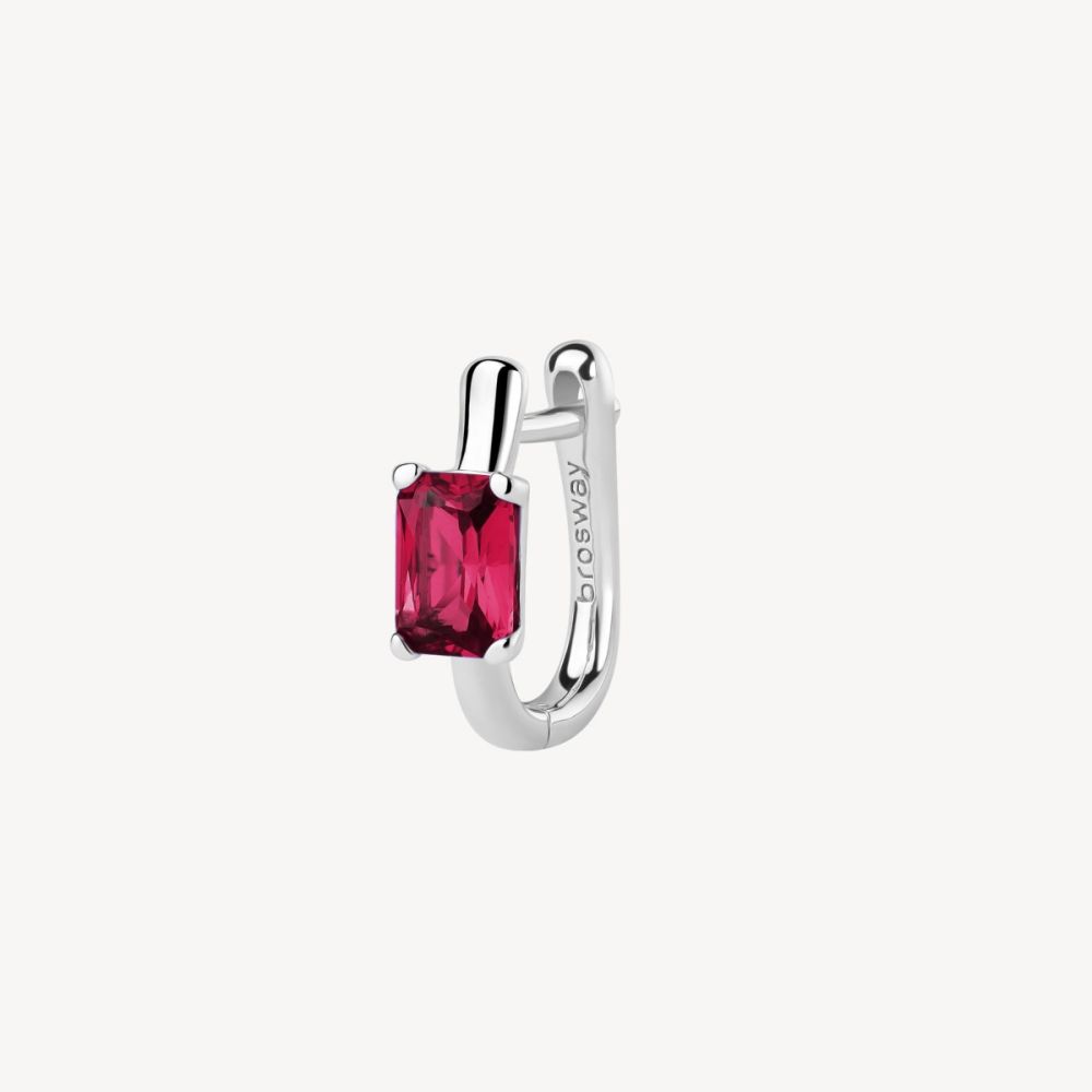 Brosway Orecchino a U Argento Baguette Cubic Ruby Fancy