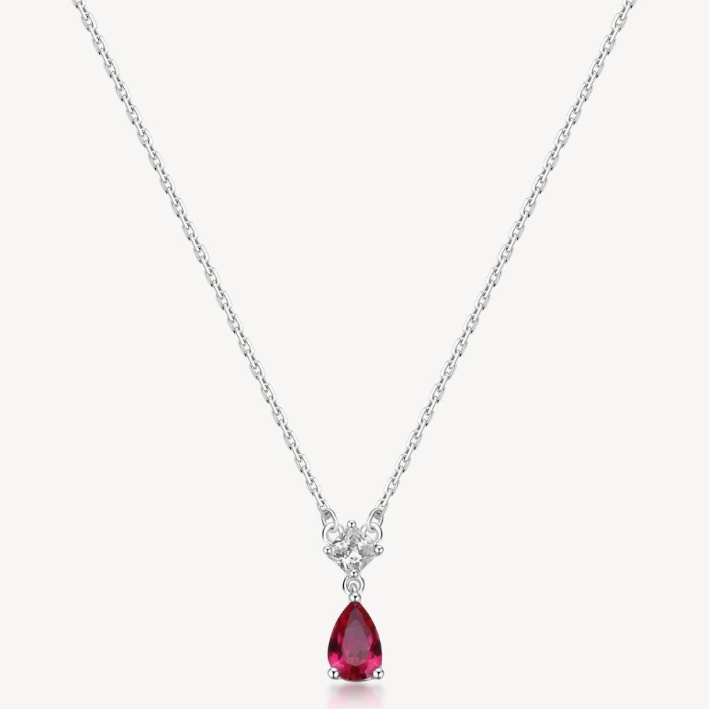 Brosway Collana Argento Cristallo Rubino Fancy