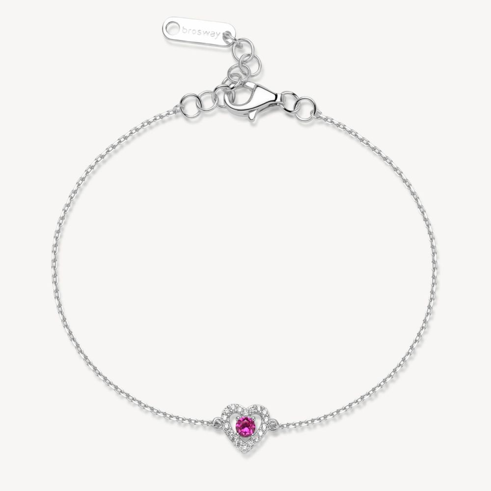 Brosway Bracciale Argento Cuore con Cristallo Rubino Fancy