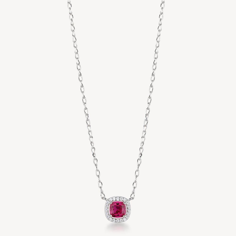 Brosway Collana Argento Zircone Rubino Fancy