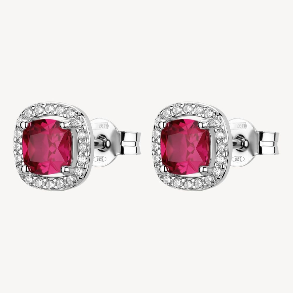 Brosway Orecchini Argento Zircone Rubino Fancy