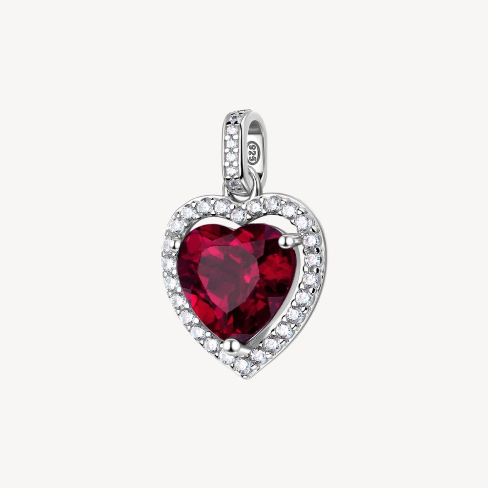 Brosway Pendente Argento Cuore Rubino e Zirconi Fancy