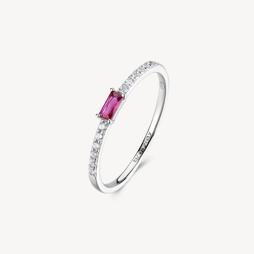 Brosway Anello Argento Zirconi Bianchi e Rubino Fancy