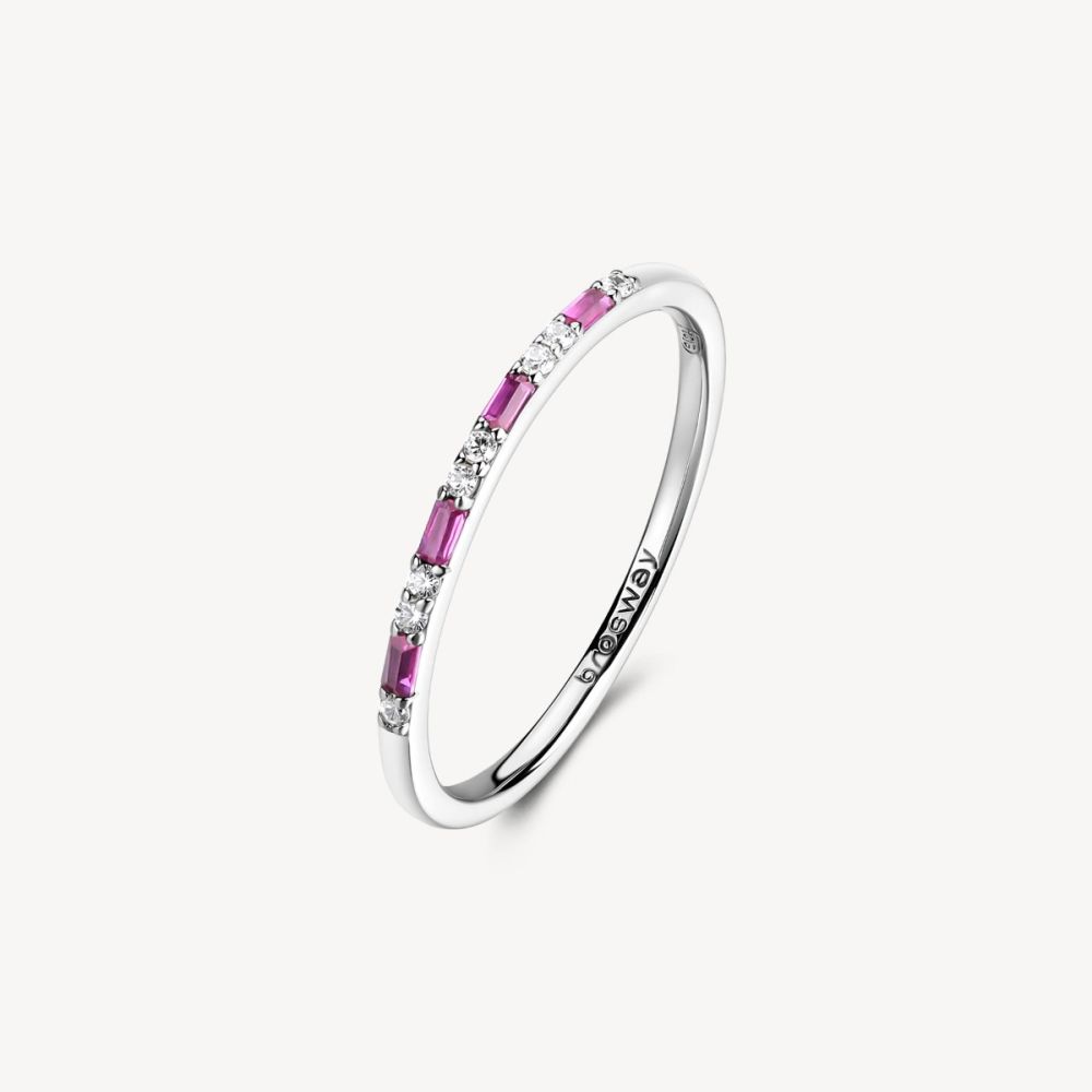 Brosway Anello Argento Zirconi Bianchi e Rubino Fancy