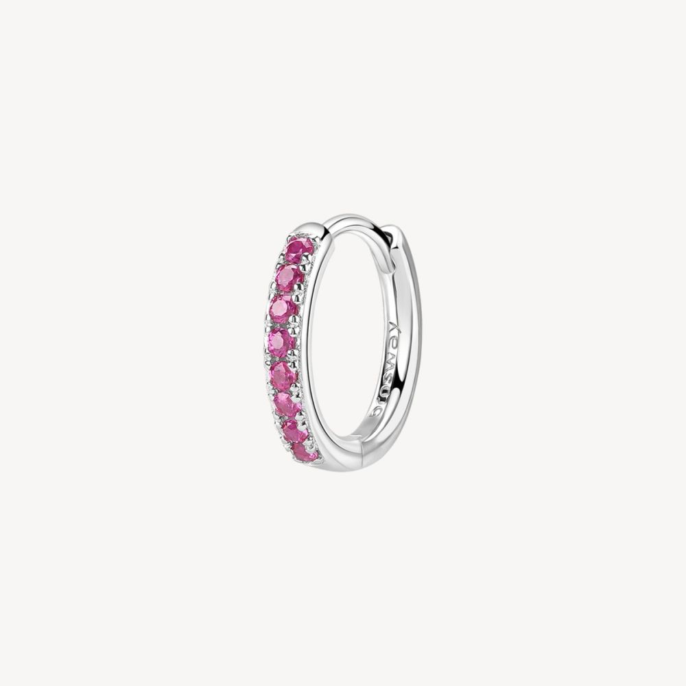 Brosway Mono Orecchino Cerchietto Argento Ruby Fancy