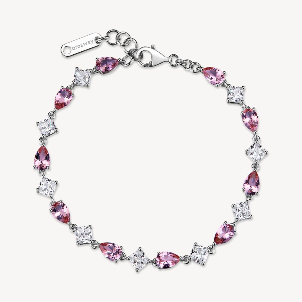 Brosway Bracciale Argento Cristalli Bianchi e Vintage Rose Fancy