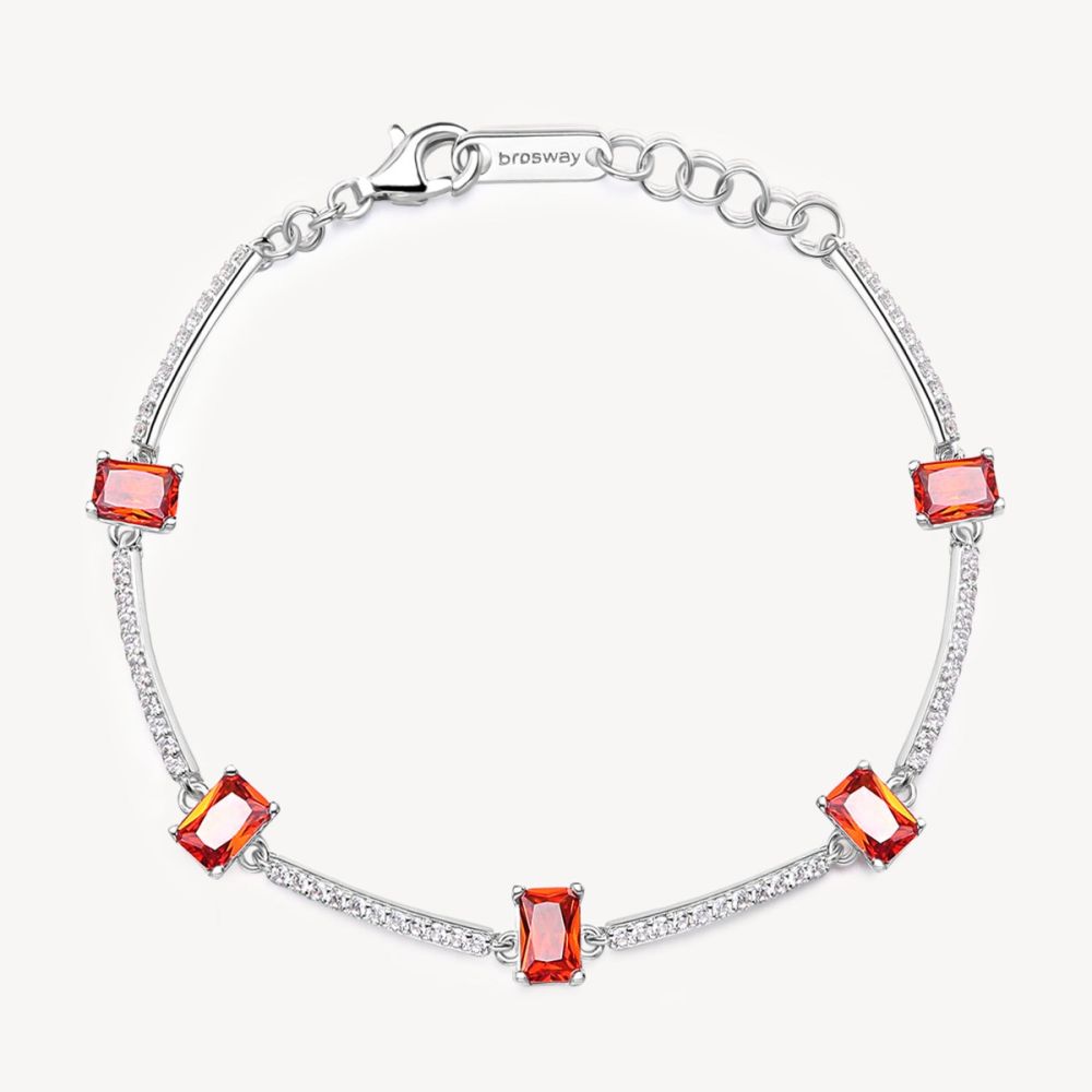 Brosway Bracciale Argento Cristalli Arancio Fancy