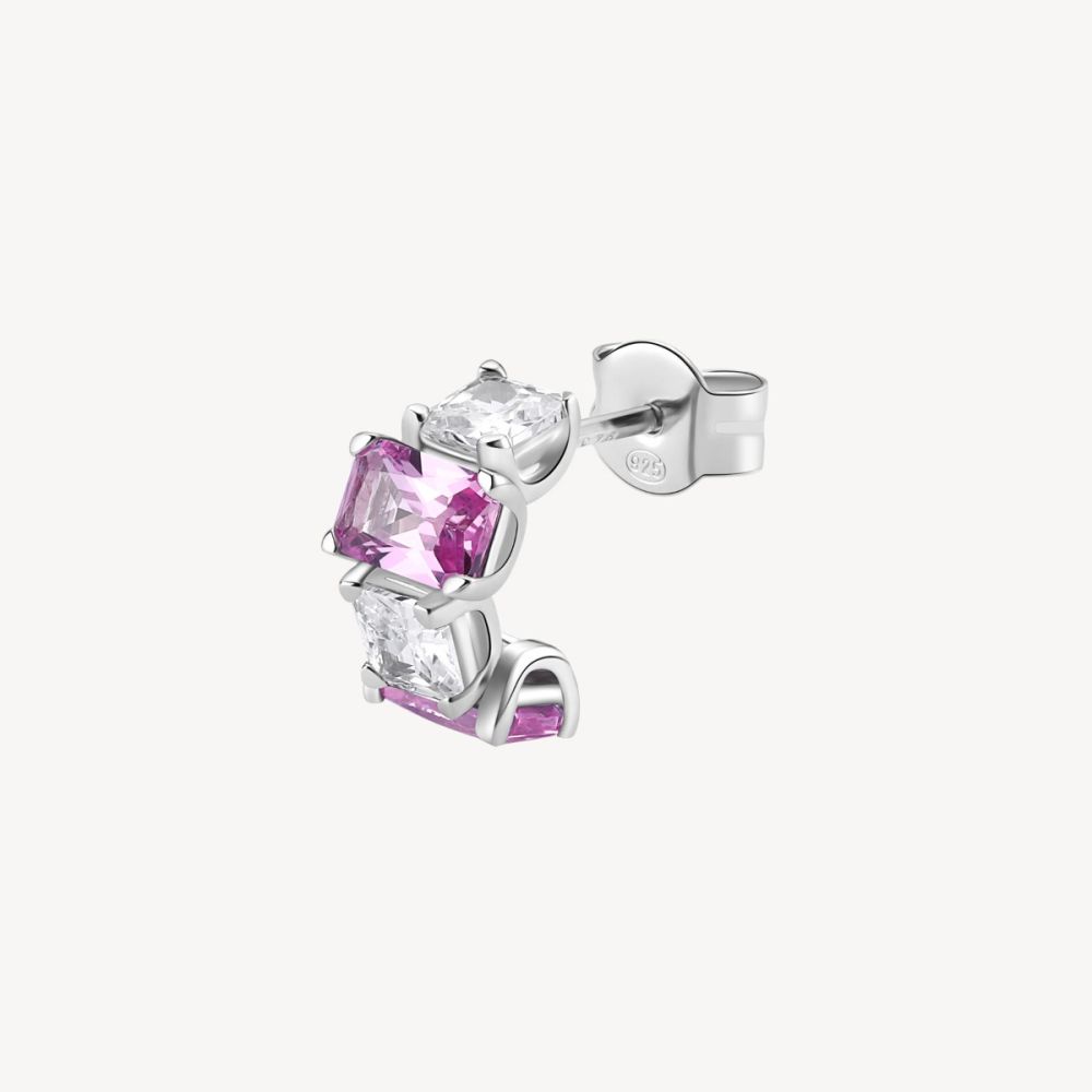 Brosway Orecchino Argento Square Cubic Light Ruby Fancy