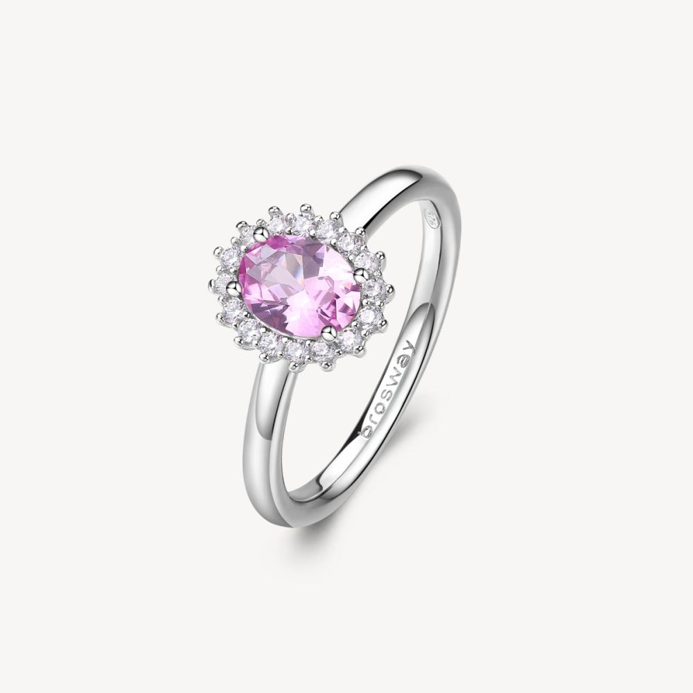 Brosway Anello Kate Argento Cristallo Rosa Fancy