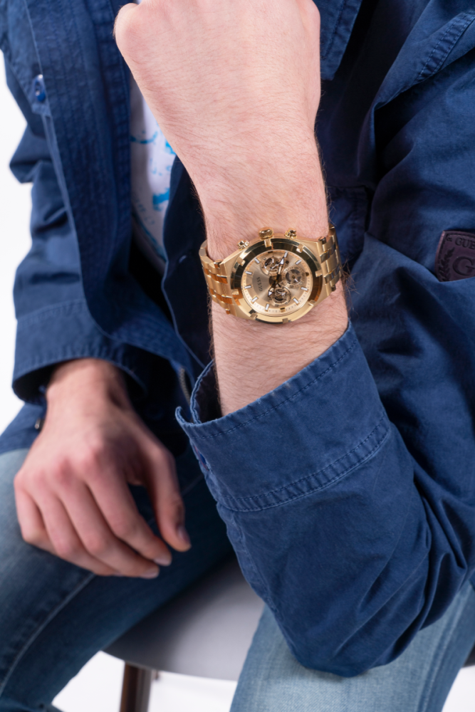 Guess Orologio Acciaio Gold Multifunzione Quadrante Gold
