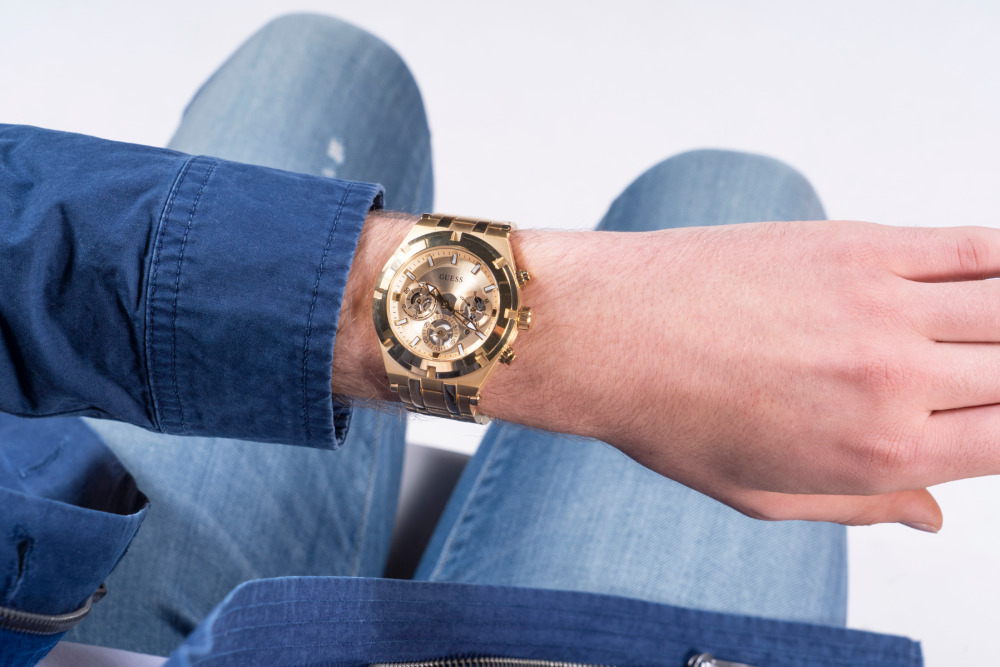Guess Orologio Acciaio Gold Multifunzione Quadrante Gold