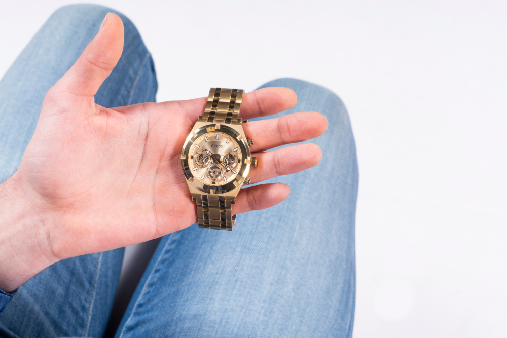 Guess Orologio Acciaio Gold Multifunzione Quadrante Gold