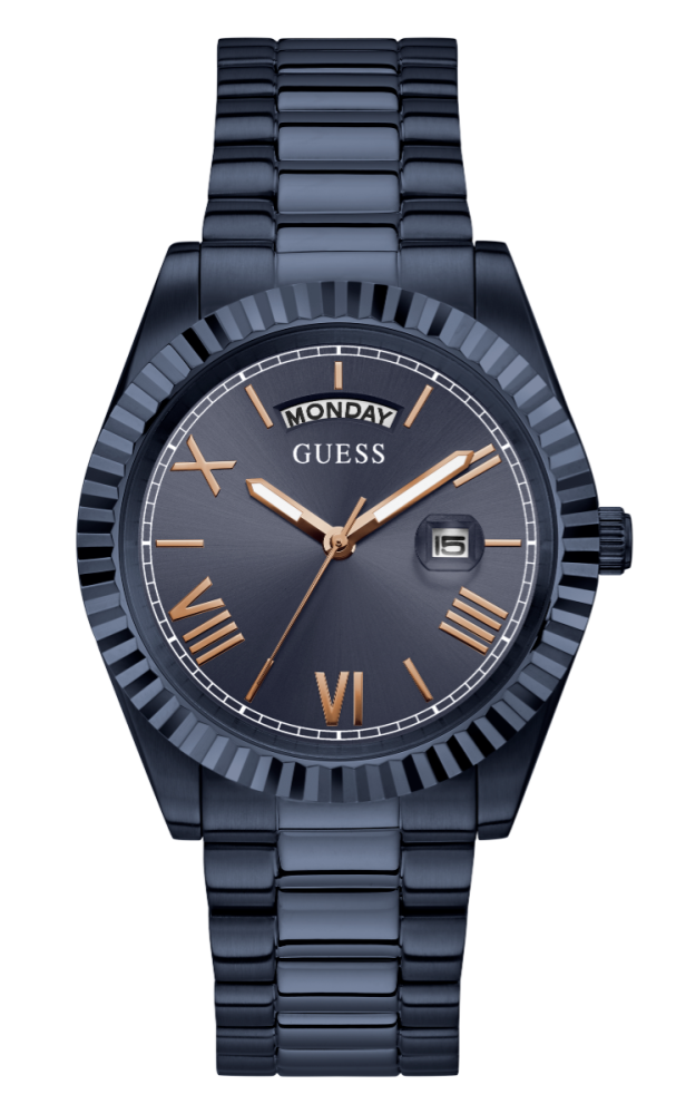 Guess Orologio Acciaio Blu Solo Tempo Quadrante Blu