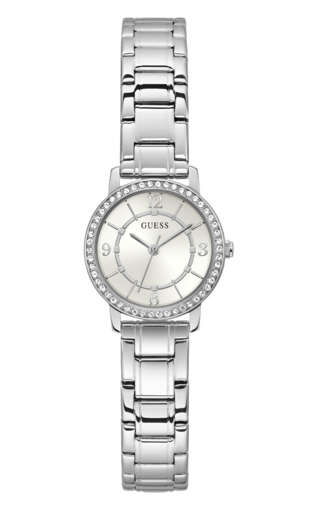 Guess Orologio Acciaio Solo Tempo Quadrante Silver