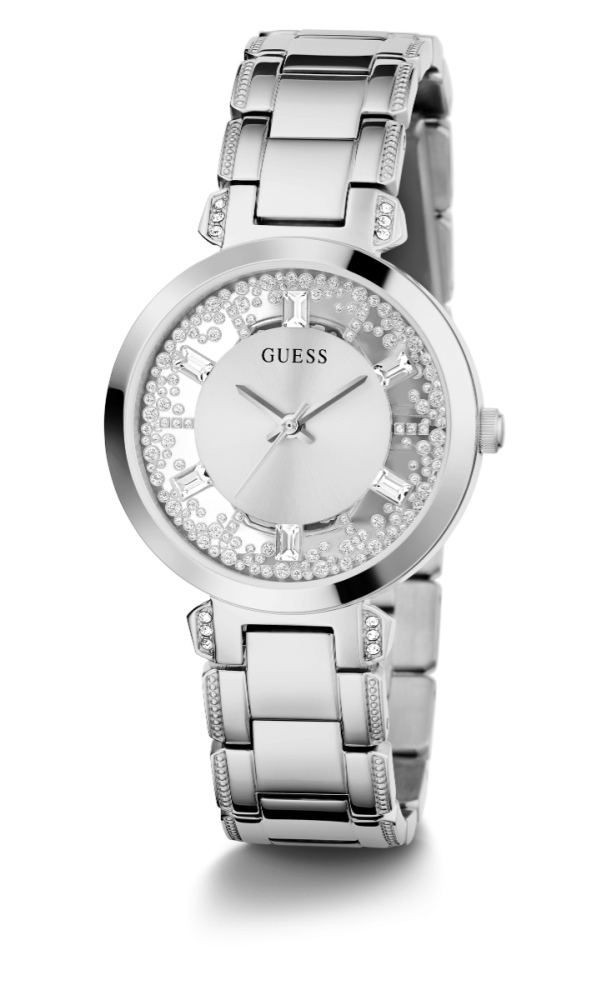 Guess Orologio Acciaio Solo Tempo Quadrante Silver