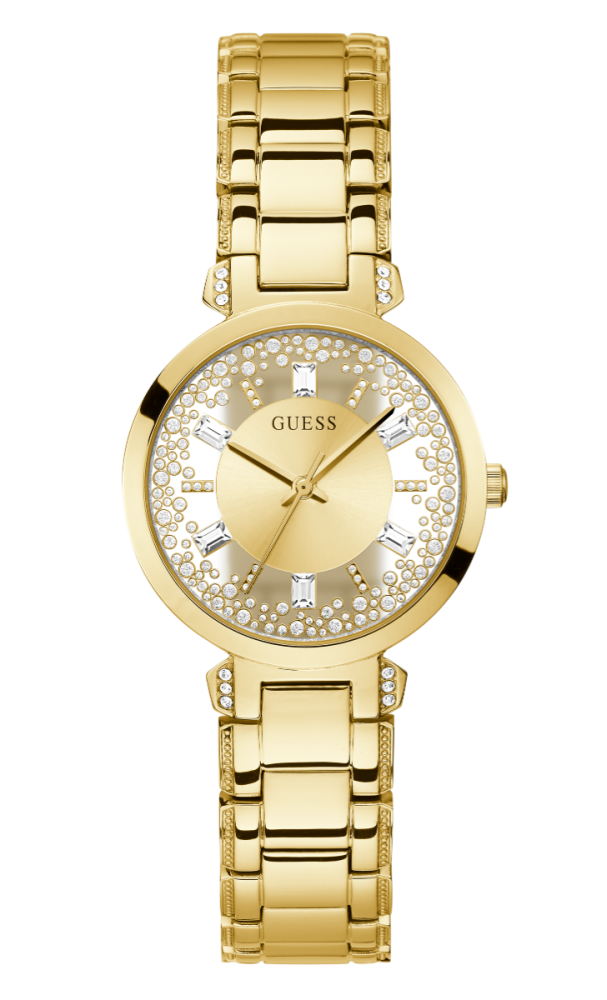 Guess Orologio Acciaio Gold Solo Tempo Quadrante Gold