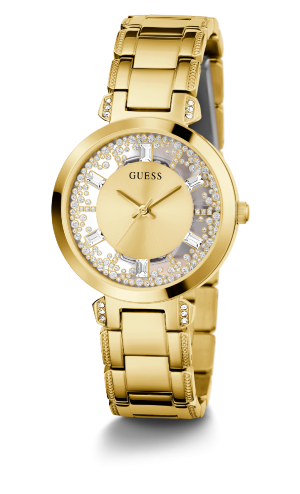 Guess Orologio Acciaio Gold Solo Tempo Quadrante Gold