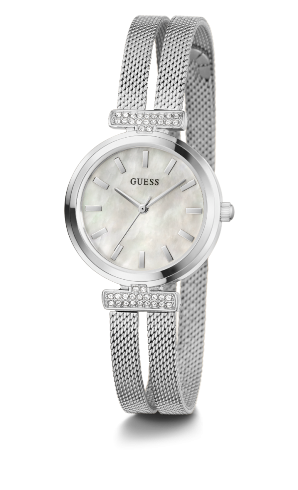 Guess Orologio Acciaio Solo Tempo Quadrante Silver