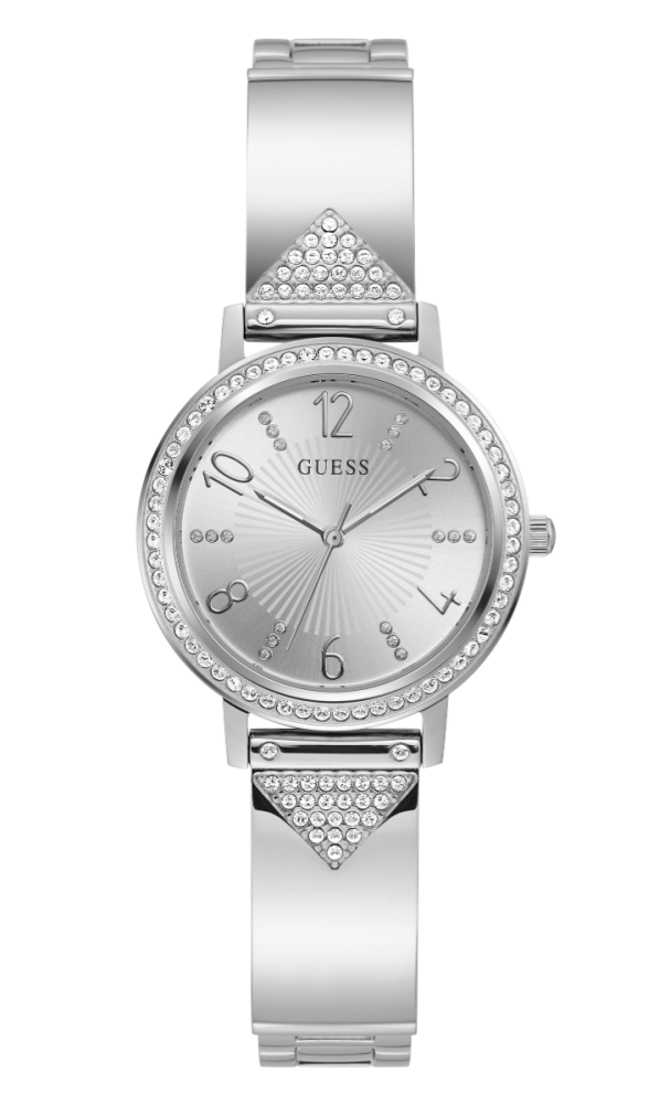 Guess Orologio Acciaio Solo Tempo Quadrante Silver